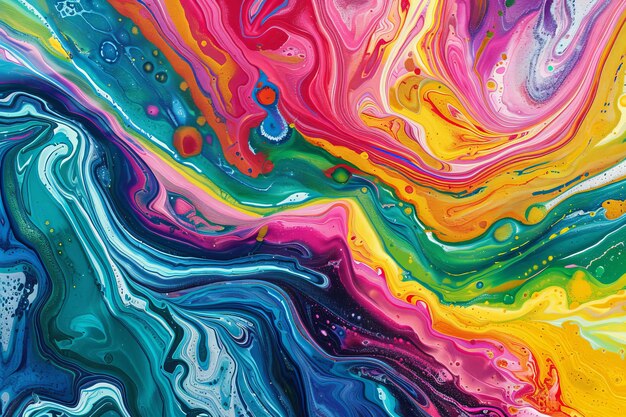 a colorful painting of the rainbow colored liquid