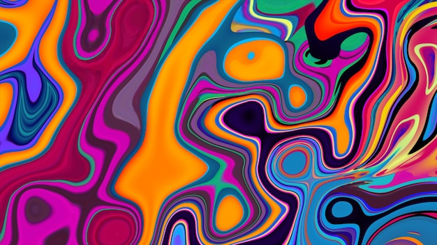 a colorful painting of a rainbow colored liquid