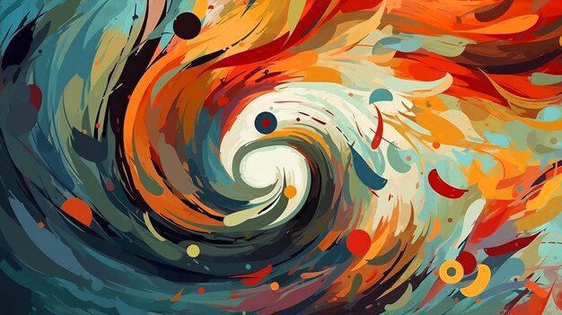 A colorful painting of a spiral with the word art on it.