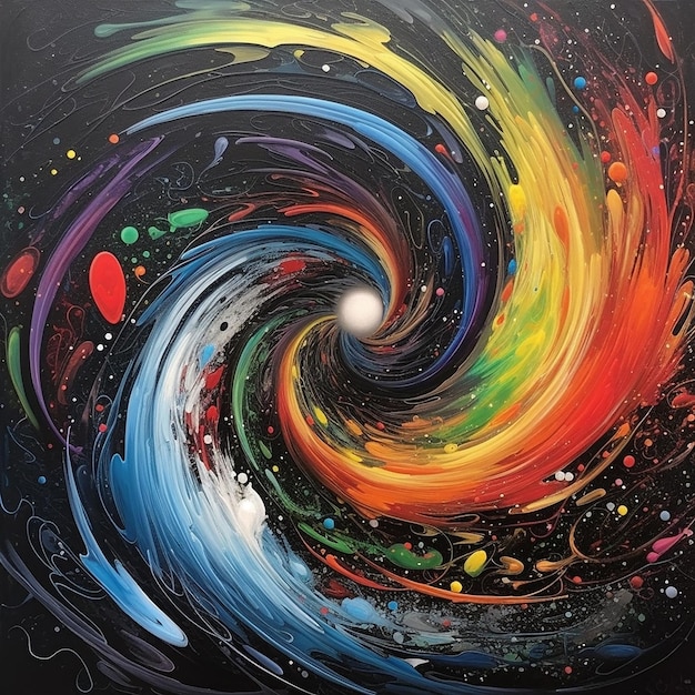 a colorful painting of a spiral with the word " colors " on it.