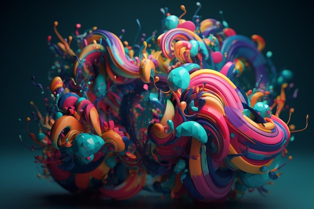 A colorful painting of a spiraling liquid swirl.