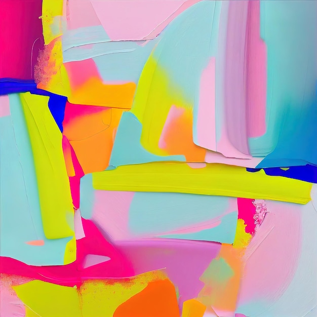 A colorful painting of various colors and shapes