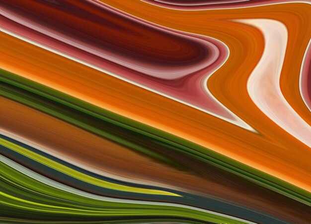 A colorful painting of a wavy background with a green and orange background.