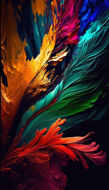 A colorful painting with a black background and a black background.