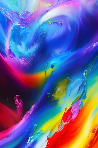 Colorful painting with a black background