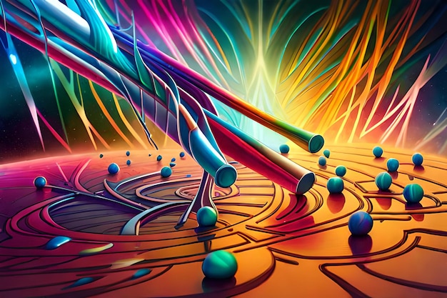 A colorful painting with a colorful background