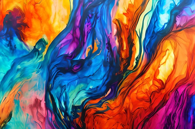 A colorful painting with the colors of the rainbow.