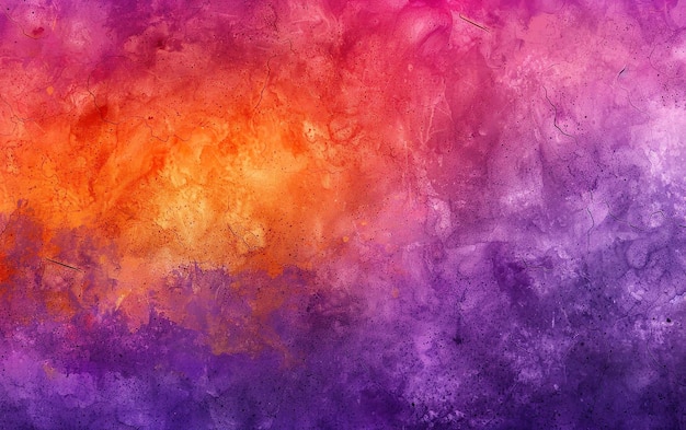 A colorful painting with a purple background and orange and pink swirls