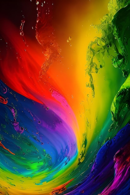 A colorful painting with a splash of water