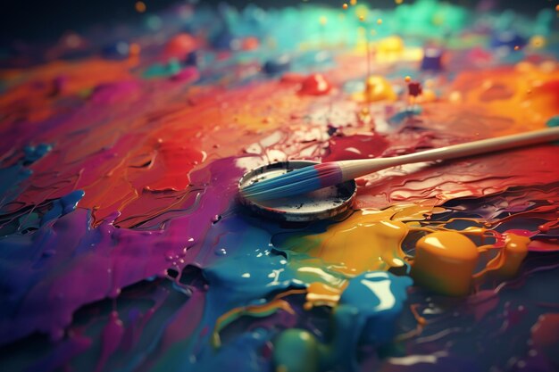 A colorful palette and paintbrush representing cre 00054 02