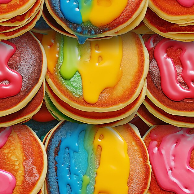 Photo colorful pancakes seamless image