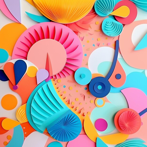 Colorful paper art background