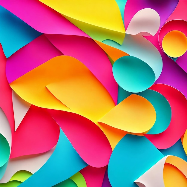 Colorful Paper art style abstract background Generative AI