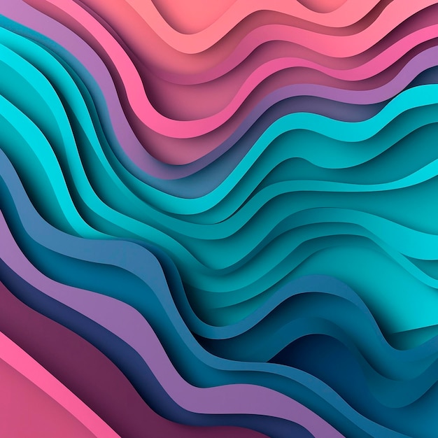 A colorful paper background with a wavy design.