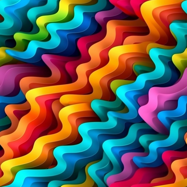 물결 모양의 패턴으로 다채로운 종이 배경.