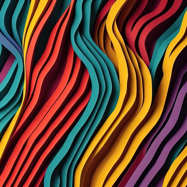 A colorful paper cut out of a wave.