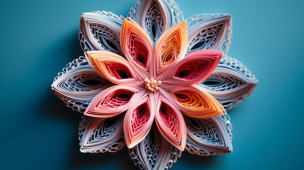 Colorful Paper Flower Art Intricate Weaving With Ornate Details