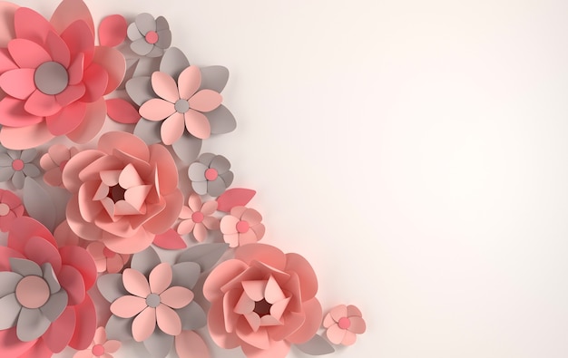 Colorful paper flowers  render