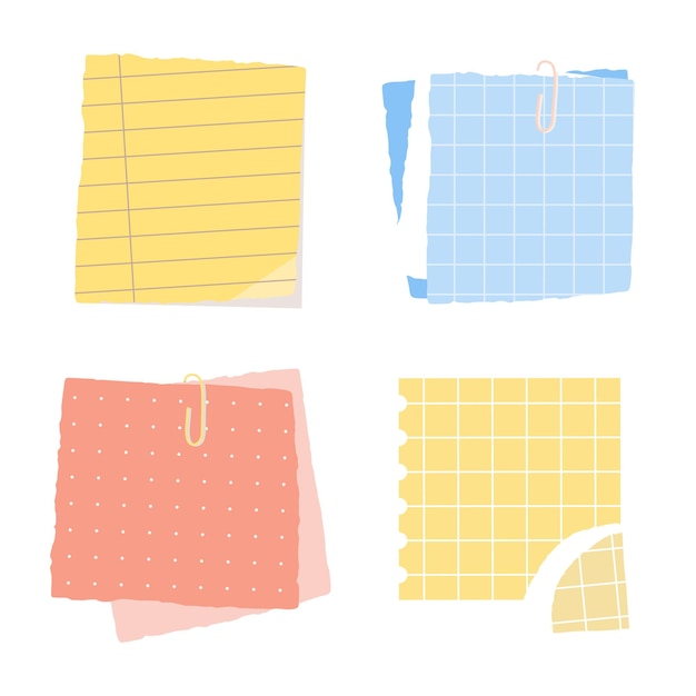 colorful paper note collection social ads template transparent png