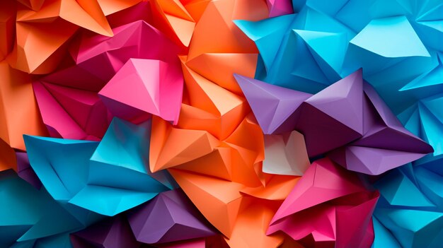 colorful paper origami on dark background