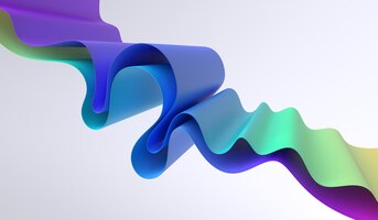Фото Красочный фон бумажной волны 3d визуализация иллюстрации
