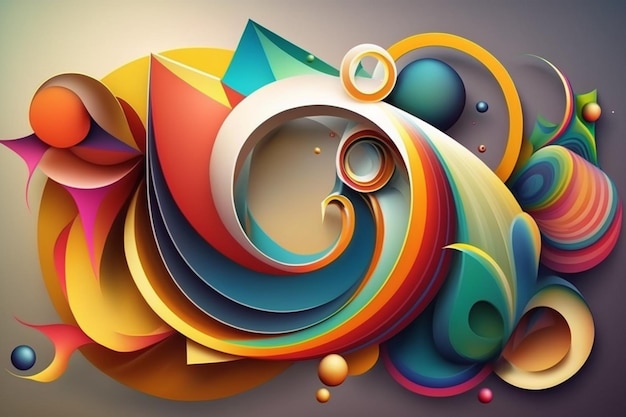 Colorful paper with a circle and the word art on it