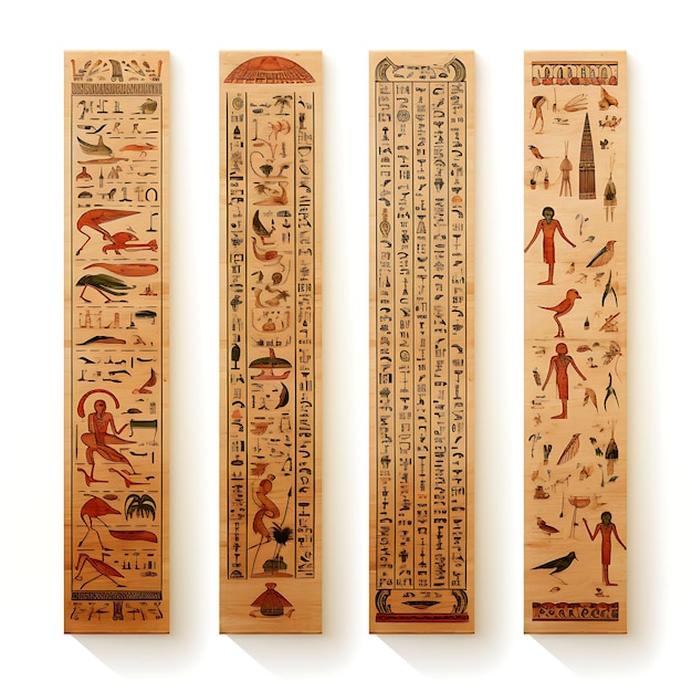 Colorful Papyrus Paper Light Brown Color Egyptian Hieroglyphs Style a creative concept idea design