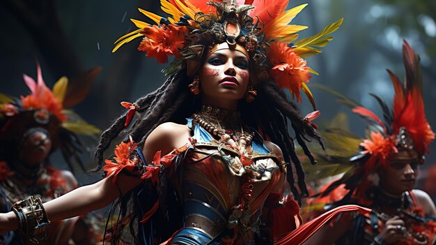 A colorful parade with floats dancers and musicians celebrating Three Kings Day