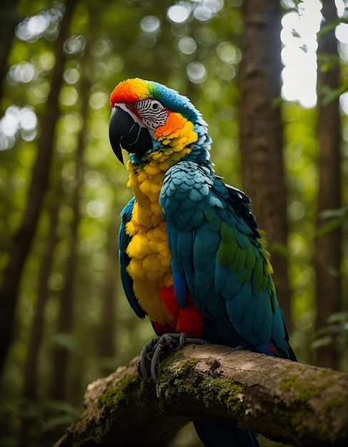 colorful parrot macaw