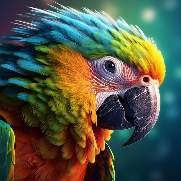 colorful parrot macaw