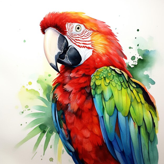 Photo a colorful parrot with a red and green beak
