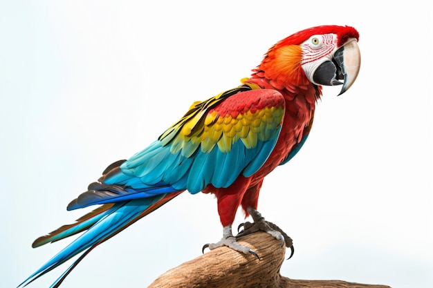 Красочный попугай на белом фоне