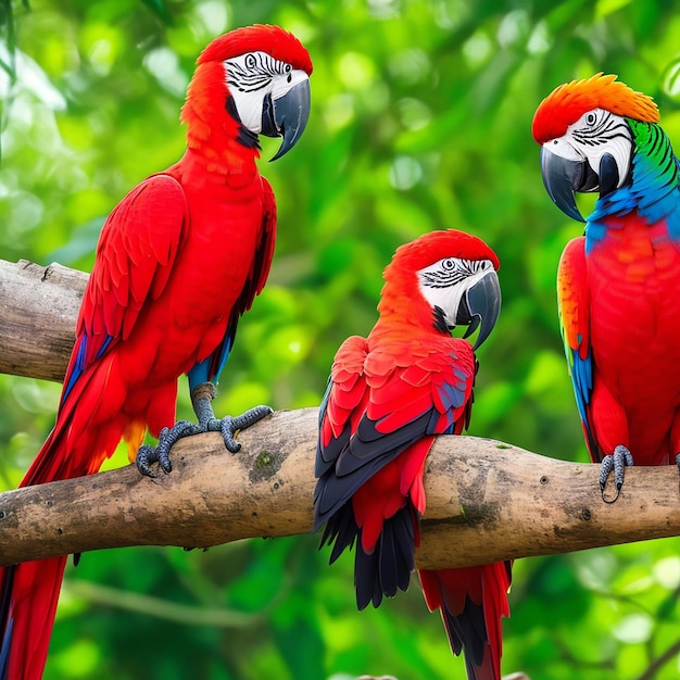 Colorful parrots with yellow beak and blue beak Lonardo AI Generated