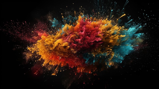 Photo colorful particle explosion