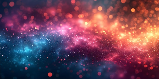 Colorful Particles and Bokeh Creating an Abstract Nebula in Space Concept Abstract Photography Colorful Particles Bokeh Effects Nebula Theme Space Art