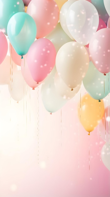 красочные воздушные шары для поздравительных открыток на день рождения или праздничных приглашений на годовщину