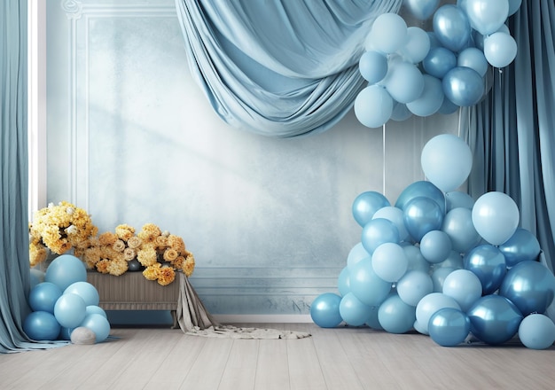 красочная вечеринка день рождения фон с воздушными шарами интерьер детского душа