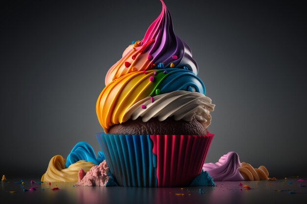 Colorful party cupcake