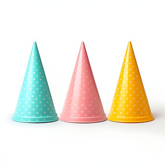 사진 종이 재료로 어린이를 위한 다채로운 파티 모자 다양한 색상 창의적인 개념 아이디어 디자인