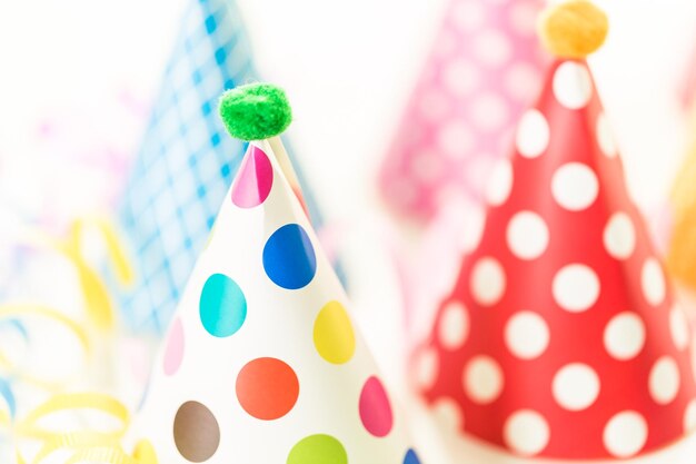 Colorful party hats for kids Birthday Party.