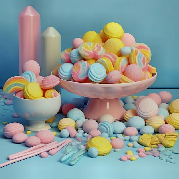 Photo colorful pastel candy