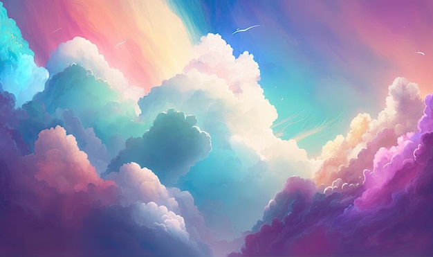 Colorful Pastel Colored Sky Full of Clouds