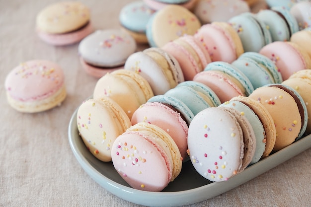 colorful pastel macaroons