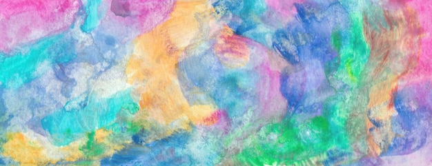 Colorful pastel pattern paper texture bright banner print watercolor abstract painting hand drawn mu...