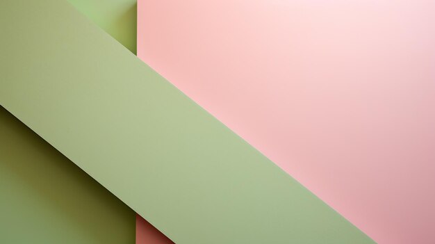 Colorful pastels green and pink paper art style abstract background design with shadows