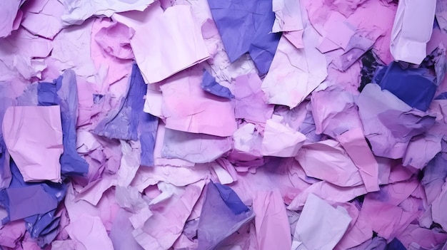 Photo colorful patchwork purple paper shred for wall textures