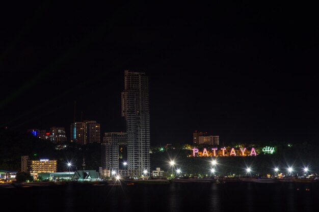 Colorful of Pattaya city at nightThailand