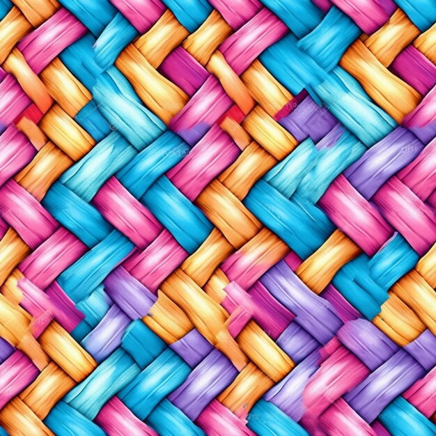 A colorful pattern of braided fabric with the word love on it.