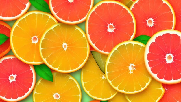 Colorful pattern of citrus fruit slices