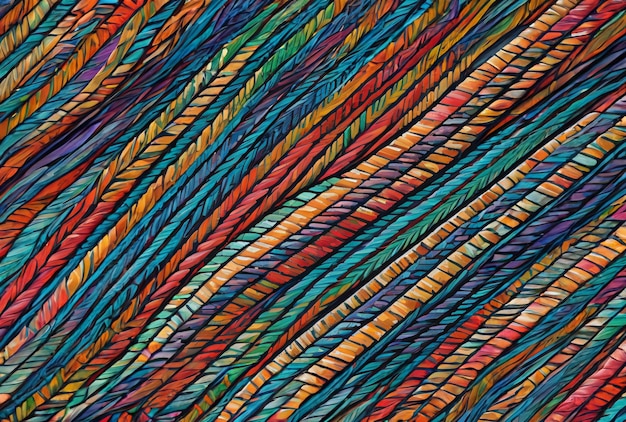 A colorful pattern of feathers.